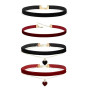 COYUN 4 Pcs Collier ras du cou pour femme, collier classique en forme de cœur des années 90, collier en couches, collier ras du