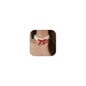 GLMOCM Collier ras du cou en velours noir avec nœud rouge – Collier gothique noir pour femme