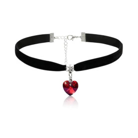 WINXMIN 1 pièce CollierRas du Cou Fille en Velours Noir Gothique Collier Ras du Cou Classique en Velours Coeur Collier Réglable