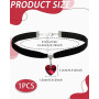 WINXMIN 1 pièce CollierRas du Cou Fille en Velours Noir Gothique Collier Ras du Cou Classique en Velours Coeur Collier Réglable