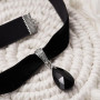 Hanary Collier ras du cou victorien en velours en forme de goutte