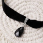Hanary Collier ras du cou victorien en velours en forme de goutte