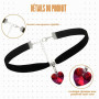 FDGGT Tour De Cou Gothique en Velours avec Pendentif en Forme De Cœur, 3 Pièces, Ras du Cou Réglable, Accessoires pour Vêtements