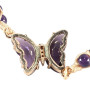 Alide Bracelet en améthyste pour femme avec breloques papillon, bracelet en pierres précieuses de guérison, cadeau pour annivers