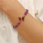 Alide Bracelet en améthyste pour femme avec breloques papillon, bracelet en pierres précieuses de guérison, cadeau pour annivers