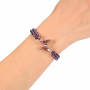 Alide Bracelet en améthyste pour femme avec breloques papillon, bracelet en pierres précieuses de guérison, cadeau pour annivers