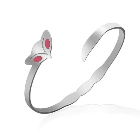 VASSAGO Bracelet ouvert réglable en acier inoxydable avec queue de renard pour femme Réglable