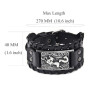 Bracelet en cuir noir Antique argent Viking renard noeud celtique manchette irlandaise large bracelets en cuir style Punk bracel