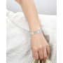 MagEnergy Bracelet en cuivre argenté pour femme - Bracelet magnétique avec motif papillon - Réglable