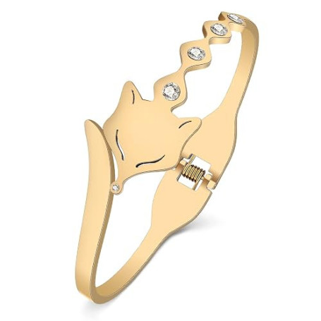 LONYOO Cute Renard Bracelets Bracelet en Acier Inoxydable pour Femme Fille Bijoux Bracelet or 18K Cadeaux Renard