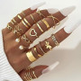 JSTHHTT 60 Pcs Parure Bijoux Femme, Bijoux Femme, Bracelet Femme, Bagues, Collier Femme Or, Ear Cuff, Boucles d'Oreilles Créoles