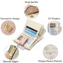 GAEKEAO Petit Portefeuille Femme Blocage RFID Cuir Bifold Porte Carte à Fermeture éclair Titulaire de Carte de Crédit avec Fenêt