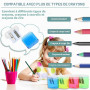 YOFASEN 4 Pièces Taillecrayons avec Récipient - Taillecrayon avec Boîte, Taillecrayon avec Récipient Petit, Taillecrayon pour En