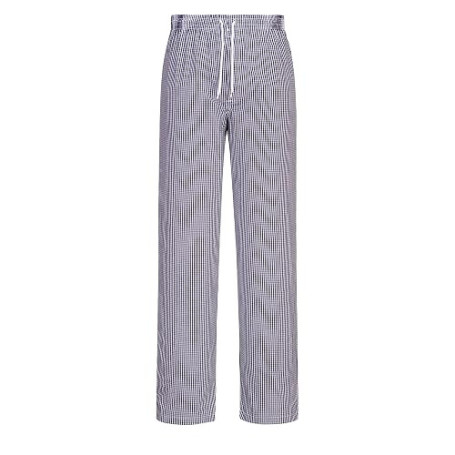 Bromley Chef Pantalon Taille élastique 100% coton alimentaire Restauration de travail, Bleu (Pied de Poule), X-Small