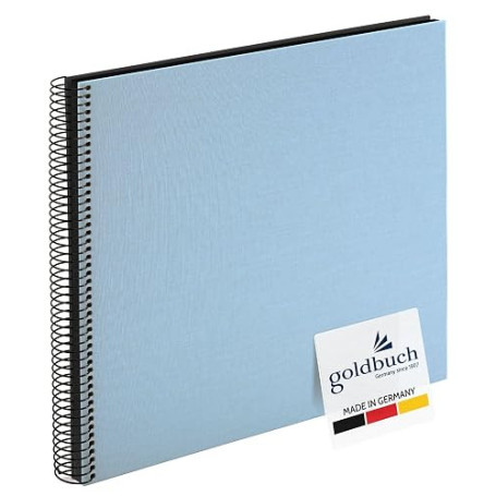 Goldbuch 25 529 Bella Vista Album Photo à Spirales 35 x 30 cm Avec 40 Pages Noires - En Lin Pour Images et Photos à Coller, Scra