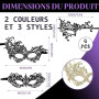 Lusofie Bal Masqué 6 Pièces - Masque De Mascarade Pour Femme Doré Noir - Yeux En Dentelle Pour Mardi Gras, Carnaval, Halloween,