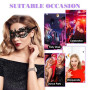 Lusofie Bal Masqué 6 Pièces - Masque De Mascarade Pour Femme Doré Noir - Yeux En Dentelle Pour Mardi Gras, Carnaval, Halloween,