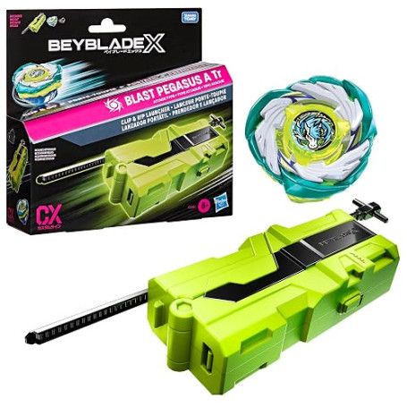 Beyblade X, Lanceur Porte-toupie avec toupie Takara Tomy à Rotation Droite de Type Attaque, toupies de compétition, dès 8 Ans