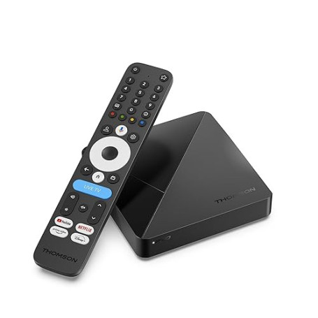 Thomson Streaming Box 260 Pro, 4K UHD Google TV, TV en Direct, Commande Vocale, Google Cast, Dolby Atmos, 4 Go RAM, 64 Go Stocka