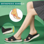 ZDQ Sandales Femme Été Confortable Orthopédique Chaussons Legere Chaussures Plate Claquettes Noir42