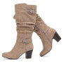 Ruiee Bottes à talons hauts pour femme. | Talon épais, souple, automne hiver, décontracté, polyvalent, confortable, cuir synthét