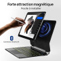 CSZZACME Clavier AZERTY Épuré pour iPad Air 13 Pouces M4/M3/M2 & iPad Pro 12,9" (6e/5e/4e/3e Gen) avec Trackpad Multitâche, Rétr