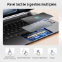 CSZZACME Clavier AZERTY Épuré pour iPad Air 13 Pouces M4/M3/M2 & iPad Pro 12,9" (6e/5e/4e/3e Gen) avec Trackpad Multitâche, Rétr