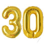 Ballons Anniversaire 30 Or - 100cm - Chiffre Numéro 30 - Happy Birthday Decoration Fête d'Anniversaire Ans Vole Grâce à l'Hèlium