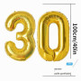 Ballons Anniversaire 30 Or - 100cm - Chiffre Numéro 30 - Happy Birthday Decoration Fête d'Anniversaire Ans Vole Grâce à l'Hèlium