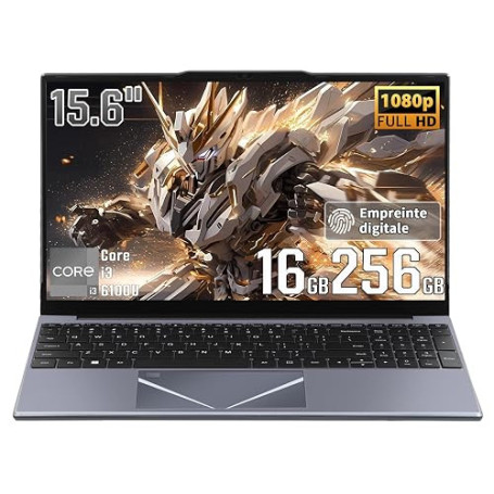 LONGEVINCE Ordinateur Portable 15,6 Pouces, Windows11 Pro Core i3,16 Go RAM 256 Go SSD Extensible 512 Go,avec Housse Clavier AZE