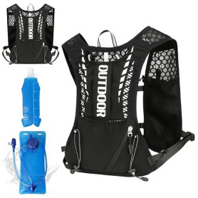 Gilet de Course pour Homme et Femme avec Poche à Eau de 2 l et Gourde de 500 ML - Sac à Dos d'hydratation Ultra léger et Respira