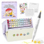 Ohuhu × Coco Wyo Alkohol-Marker-Malbuch-Set, Co-Branded Brush & Fine | 48-Farben, Honolulu B mit nachfüllbarer Tinte und Gemütli