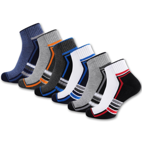 Chaussettes running homme, Chaussettes Sport Respirant,Chaussettes Basses Courte,Semelle en Tissu Éponge Coton, 6/10 Paires
