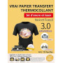 TransOurDream 10 Feuilles*A4 Papier Transfert pour Textile Noir&Foncé 3.0 | Compatible Imprimantes Jet d'Encre & Laser,Non Impre