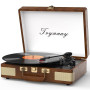 Trynnay Platine Vinyle 3 Vitesses Bluetooth Portable avec Haut-parleurs intégrés, Platine Vinyle, Son Audio amélioré, Cuir PU, A