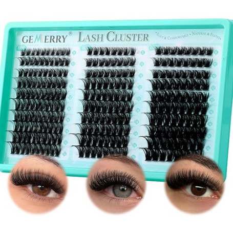 GEMERRY Faux Cils Individuel 60D/80D/100D 8-16mm Extension Cils | Bouquet Volume Russian Cluster Lash D Curl Individual Lashes