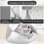 Lot de 2 Sac Lavage Chaussures Machine à Laver Réutilisable, Blanc | Portable 360° Sac de Lavage pour Chaussures avec Fermeture