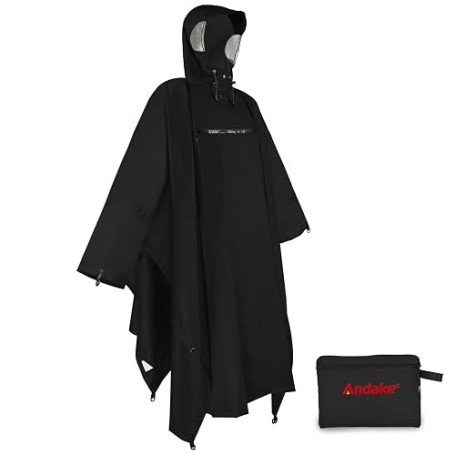 Andake Veste de Pluie Poncho, Imperméable Unisexe Pour Adultes Avec Manches Capuche Revêtement Imperméable