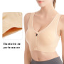 Leezepro Soutien-Gorge de Sport Post-opératoire Brassière Femme Zippée Avant Zipper Lingerie avec Coussinets Amovibles Push Up C