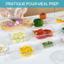 Vtopmart Lot de 16 Boîtes Alimentaires Verre, 8 Récipients et 8 Couvercles | Verre Sain sans BPA, Étanche et Hermétique, Compati