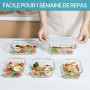 Vtopmart Lot de 16 Boîtes Alimentaires Verre, 8 Récipients et 8 Couvercles | Verre Sain sans BPA, Étanche et Hermétique, Compati