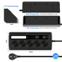 BOCHLION Multiprise de Table 5 Prises avec 4 Ports USB (2 Ports USB A+2 Ports USB C), Multiprise Parafoudre avec Lumière LED, Pr