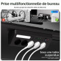 BOCHLION Multiprise de Table 5 Prises avec 4 Ports USB (2 Ports USB A+2 Ports USB C), Multiprise Parafoudre avec Lumière LED, Pr