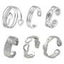 MLPKOI 6 pcs Bague Magnétique, Bague Anti Stress Ouverture Réglable Anneau Magnétique Thérapeutique Pour Drainage Lymphatique po