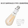 Okaywork Douille - Adaptateur de douille E27, Base de LED Douille de lampe, Conversion en prise de courant et prise E27.(Blanc)