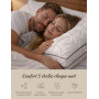 BPC Oreiller Plumes et Duvet d'oie 60x60 cm Lot de 2, 3 Chambres | 90% Duvet d'Oie en Chambres Extérieures | Housse 100% Coton B