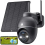 YESKANO 4G LTE Camera Surveillance Exterieure sans Fil, 2K 3MP | Avec Carte SIM & 5W Panneau Solaire 360° PTZ, Caméra 4G Solaire