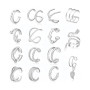 ZAMXHUG Faux Piercing Oreille - 15 Pcs Faux Piercing Oreille Réglables Ear Cuff Cartilage Clips Oreilles Non Percées Manchette O