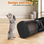 Distributeur Croquettes Chat Automatique Doubles 4L Enregistrement Vocal 10s et 6 Repas Programmables avec Ebols INOX, Anti‑Bloc