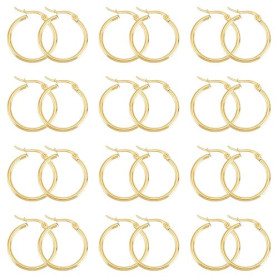 UNICRAFTALE Huggie Boucles d'oreilles Créoles Dorées Boucles d'oreilles Créoles Acier Inoxydable Broche Boucles d'oreilles Ensem